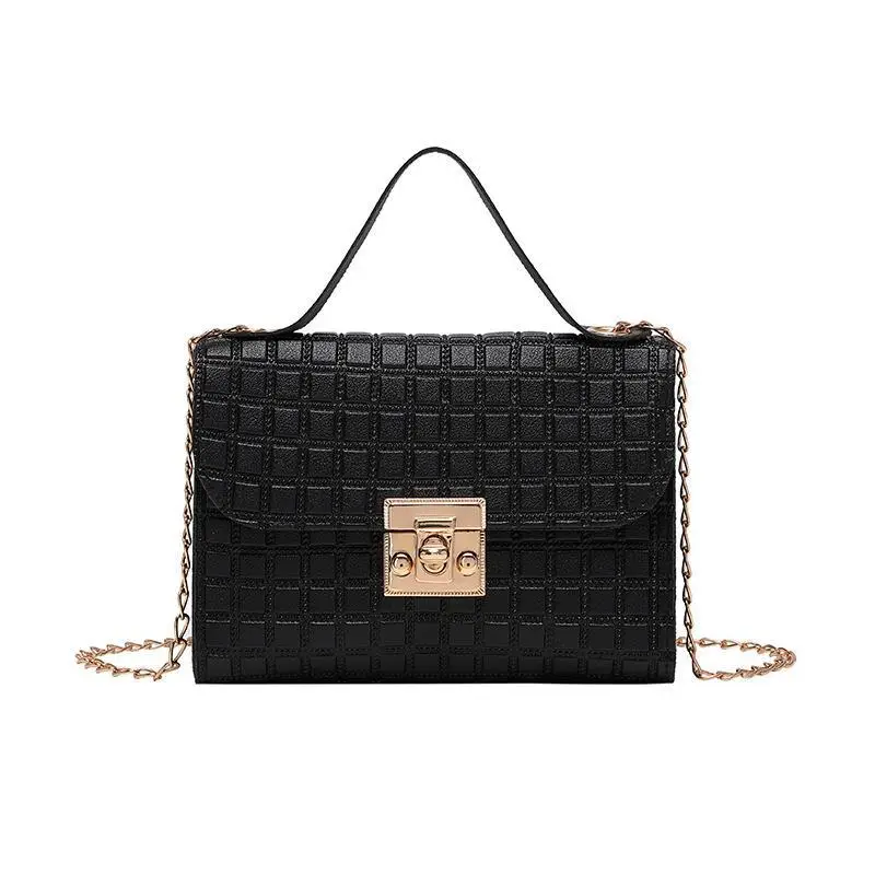 White Lock Chain Women's Small Square Bag - Image 14