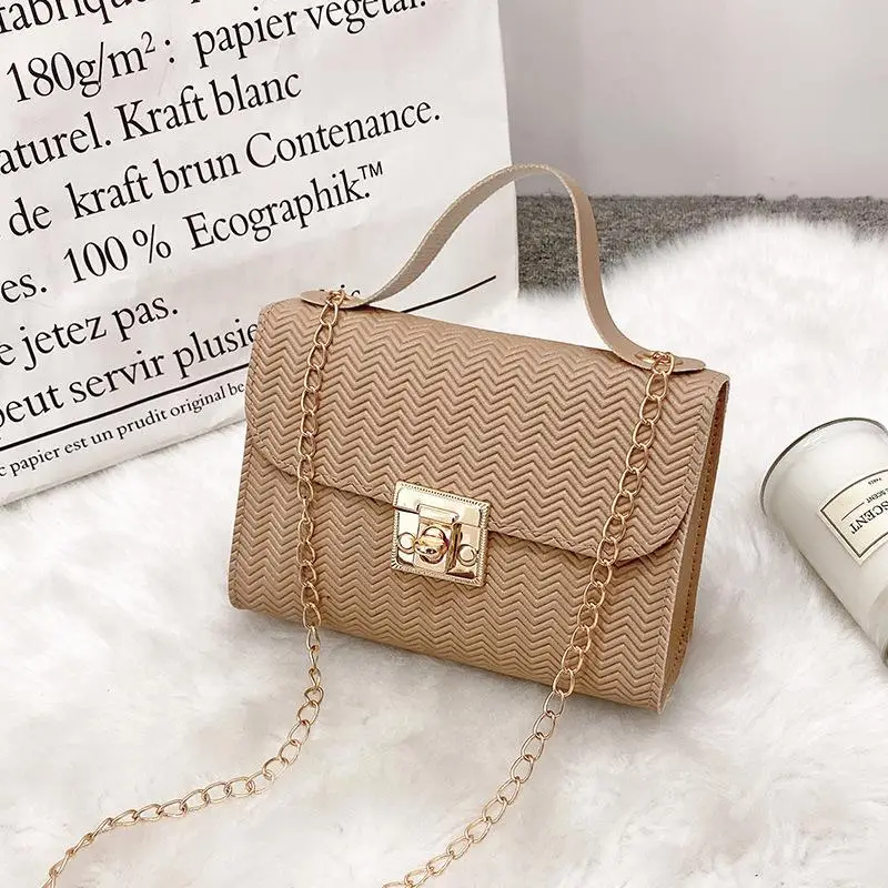 White Lock Chain Women's Small Square Bag - Image 2
