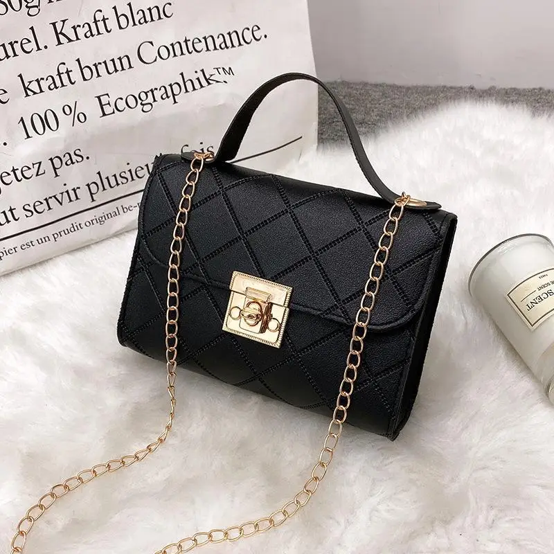 White Lock Chain Women's Small Square Bag - Image 5