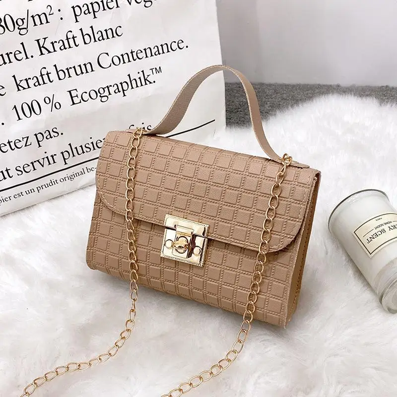 White Lock Chain Women's Small Square Bag - Image 7