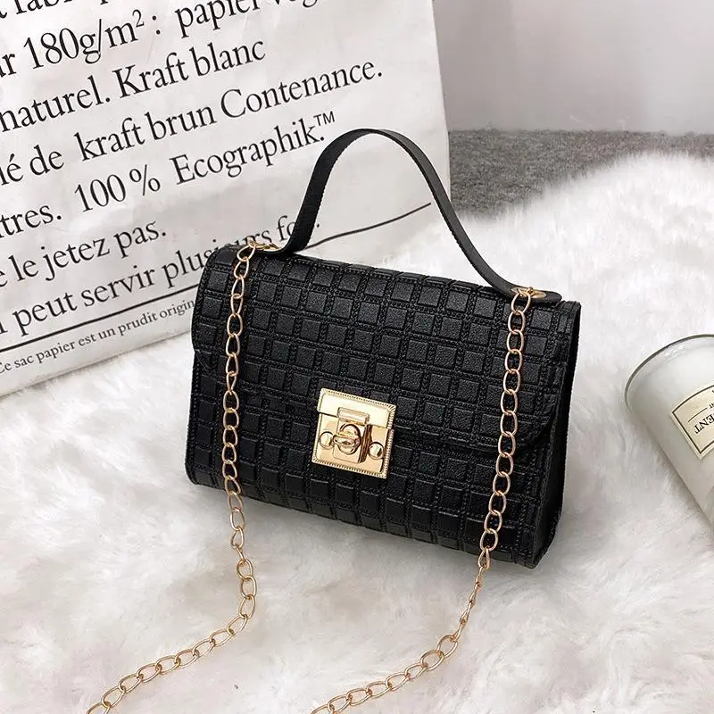 White Lock Chain Women's Small Square Bag - Image 8
