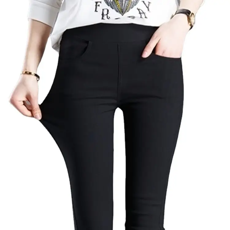 2022 Black Thin Pencil Leggings with 4 Pockets - Image 5