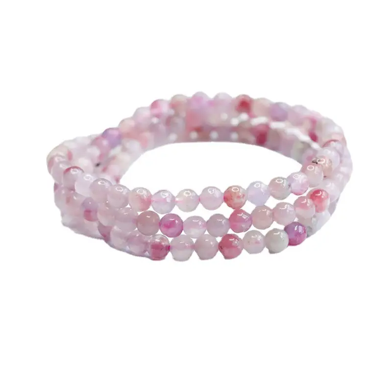 Pink Natural Red Tourmaline Bracelet Crystal Beads - Image 5