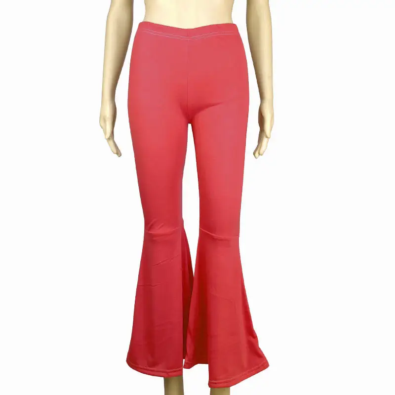 Wide Leg Yoga Pants Pink Flared Waist Sports Pants