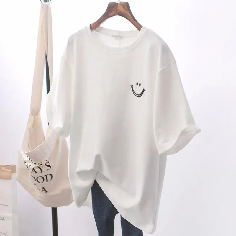 White T-Shirt for Women Loose Fit 2026 Summer - Image 2
