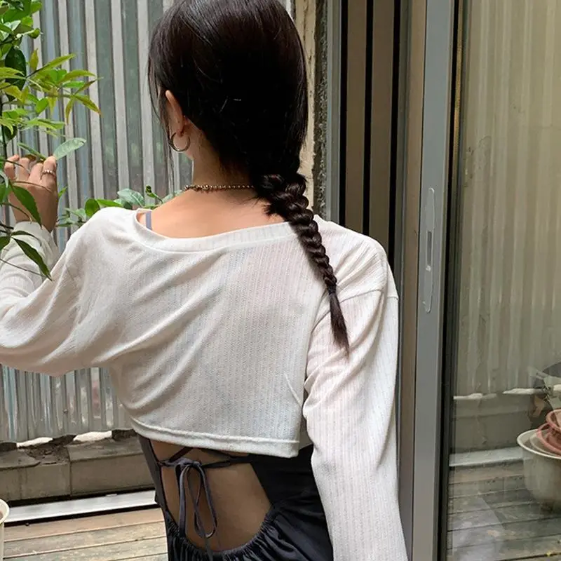 Small White Long Sleeve T-Shirt for Girls Summer - Image 5