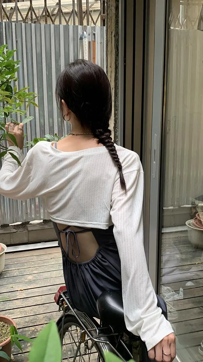 Small White Long Sleeve T-Shirt for Girls Summer — feature 26