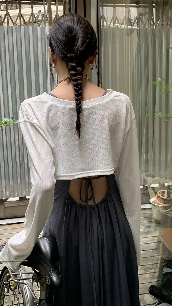 Small White Long Sleeve T-Shirt for Girls Summer — feature 30