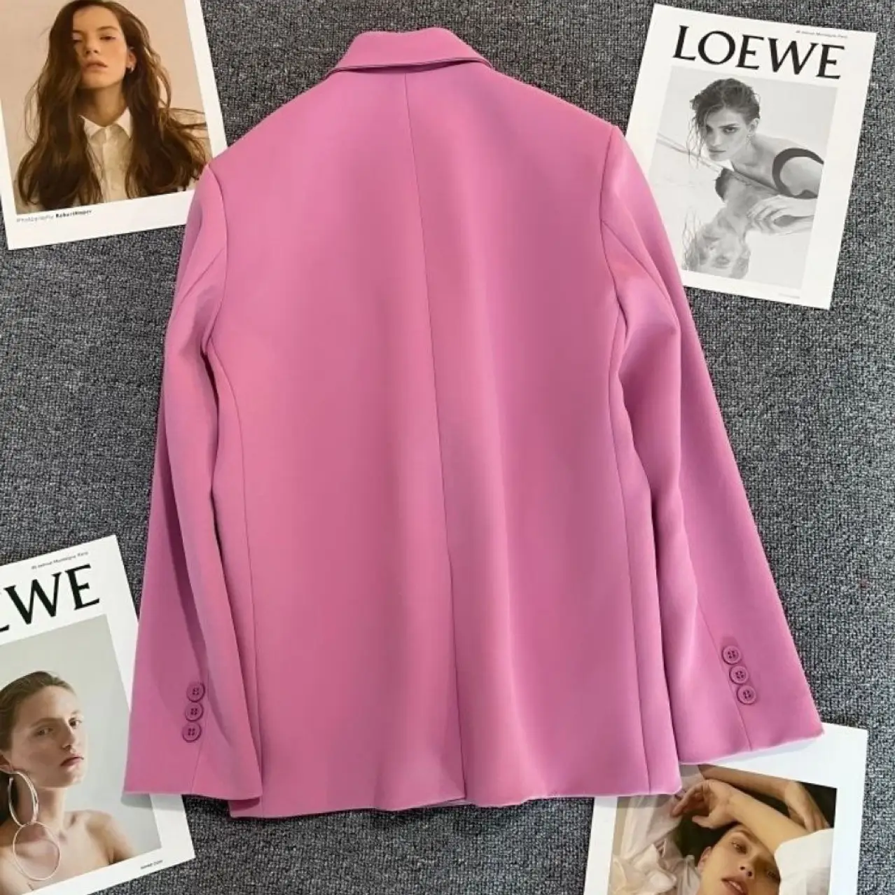 Women Korean Style Pink Slimming Suit Jacket 2022 - Image 6