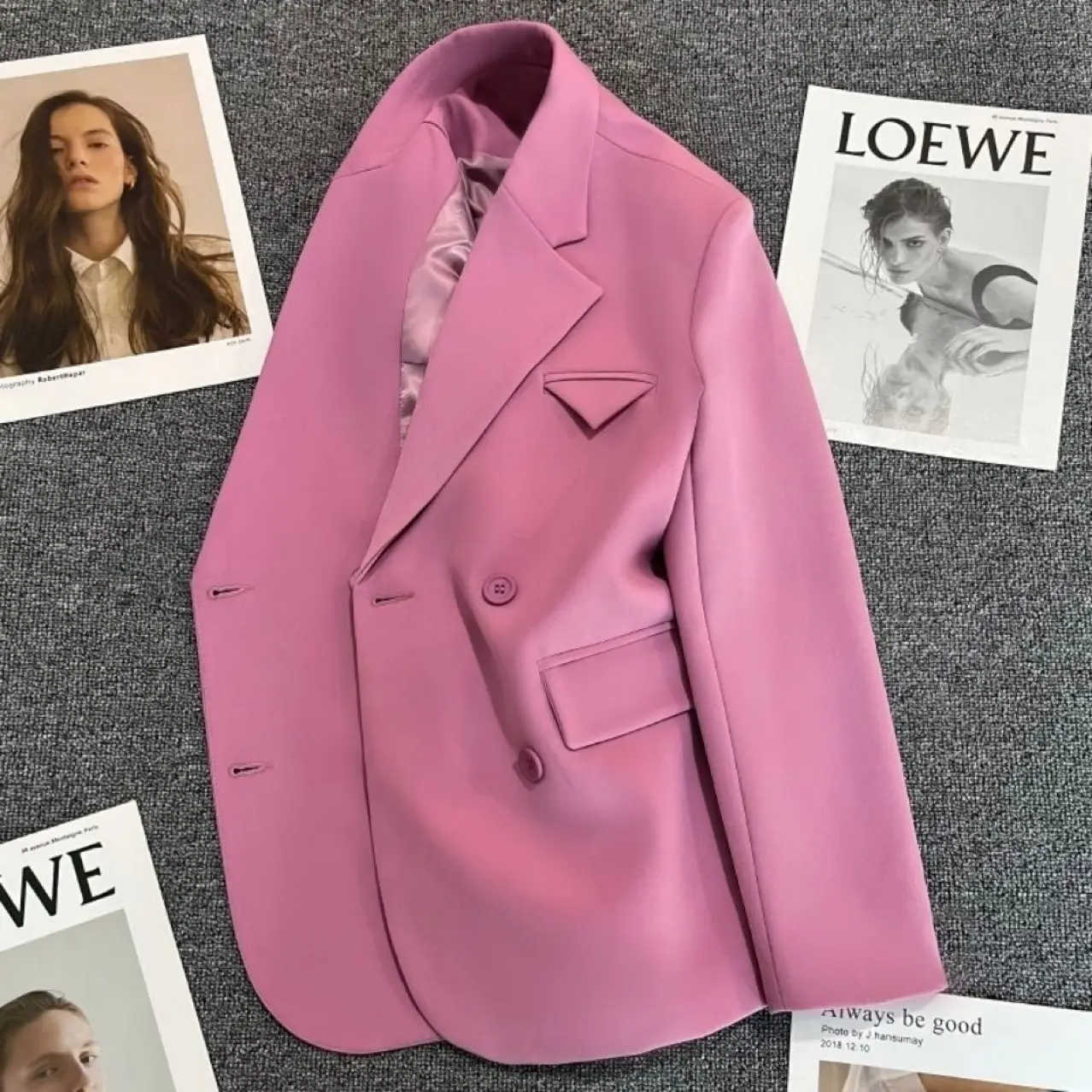 Women Korean Style Pink Slimming Suit Jacket 2022 — feature 10