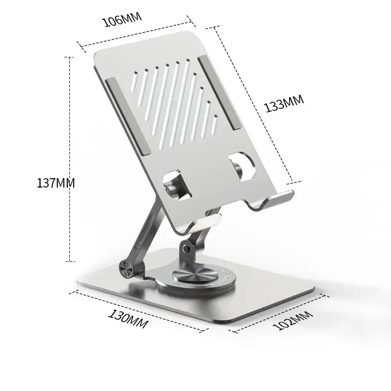Silver Rotating Phone Stand for Desk or Table - Image 12