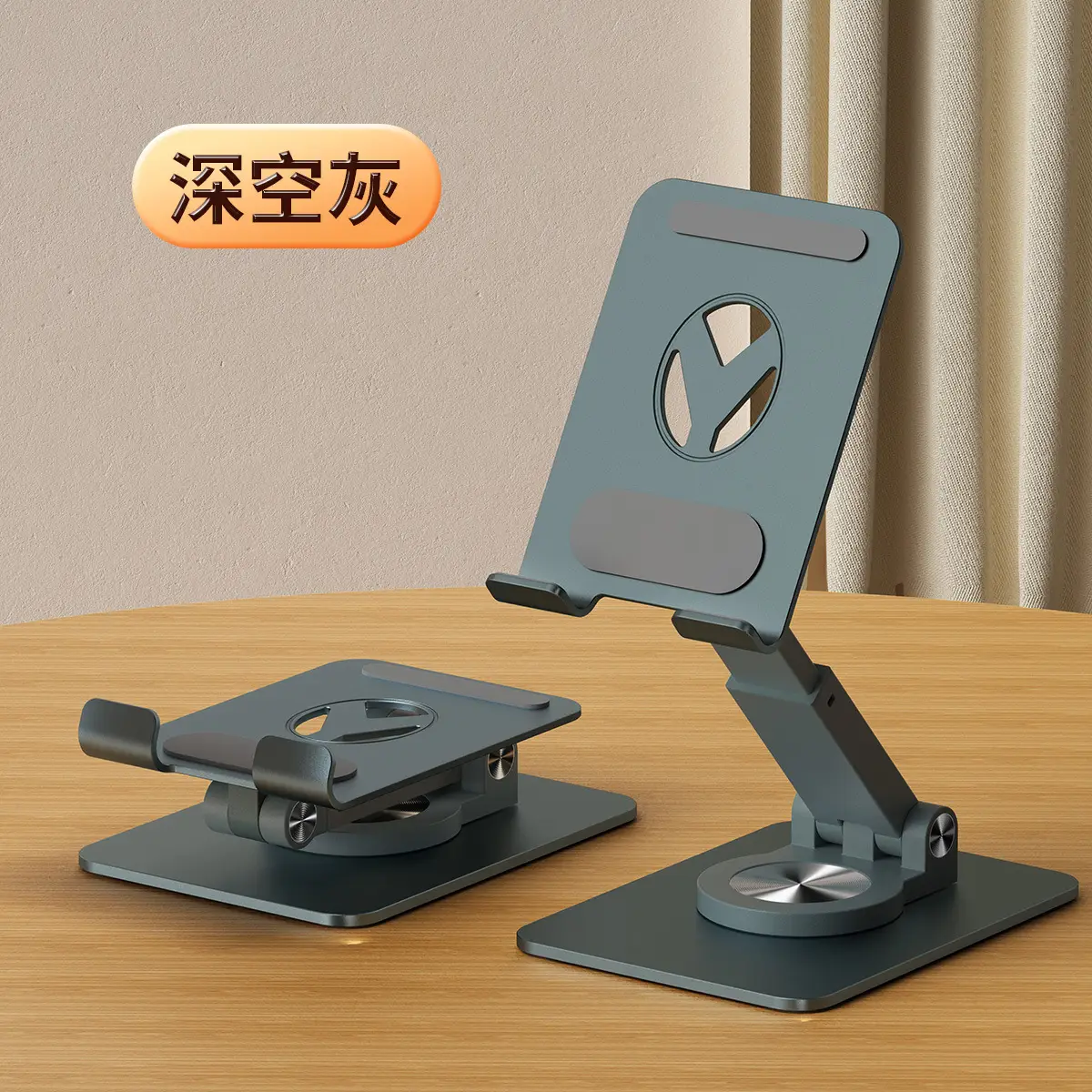 Silver Rotating Phone Stand for Desk or Table - Image 16