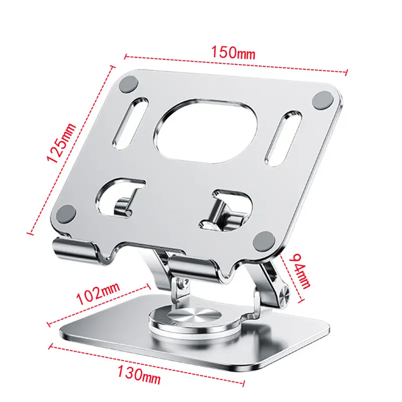 Silver Rotating Phone Stand for Desk or Table - Image 5