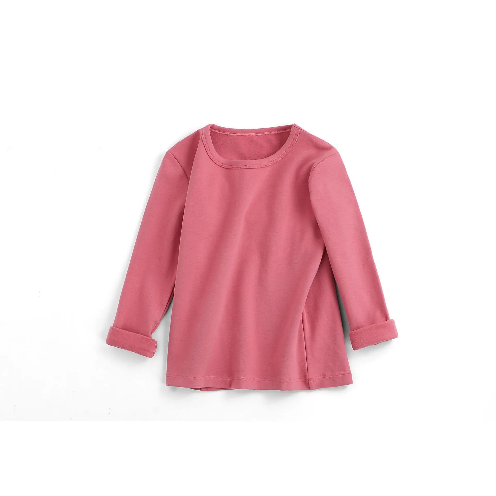 Boys Long Sleeve T-Shirt Pink Round Neck Warm Base Layer - Image 12