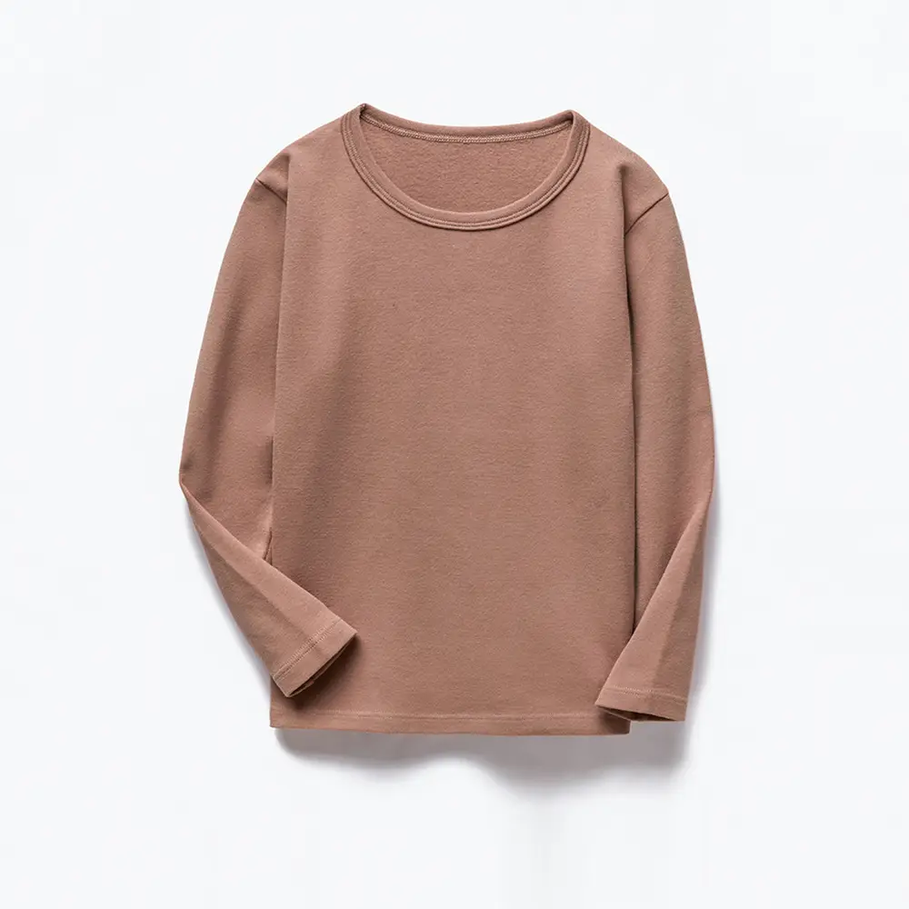 Boys Long Sleeve T-Shirt Pink Round Neck Warm Base Layer - Image 2