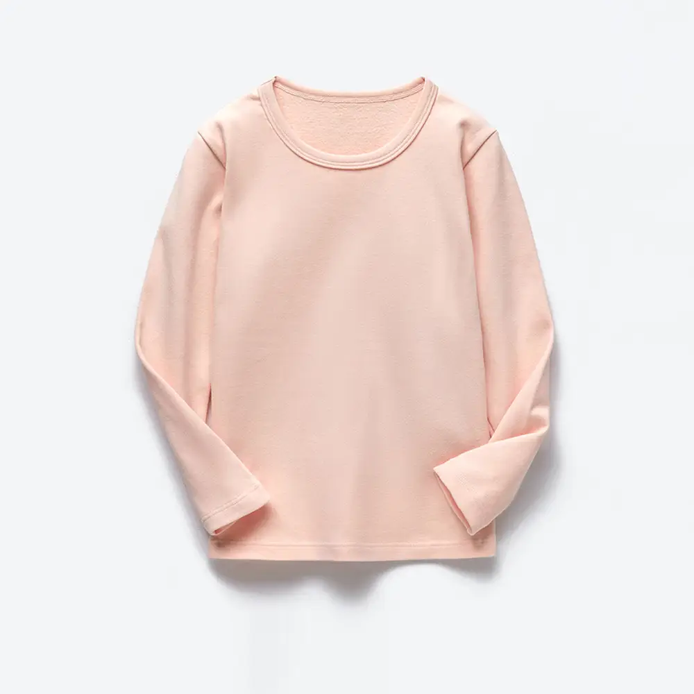Boys Long Sleeve T-Shirt Pink Round Neck Warm Base Layer - Image 4