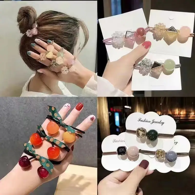 Korean Style Multi Color Cherry Hair Ring Rubber Band - Image 15