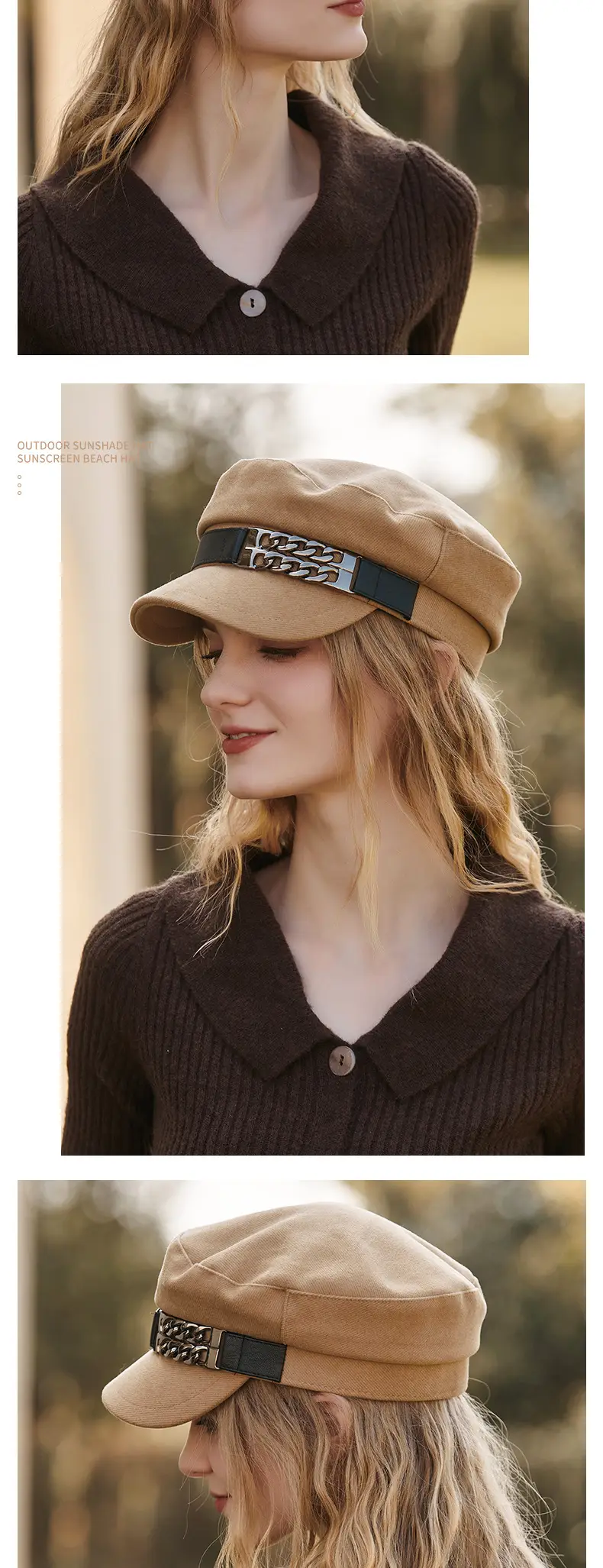 Japanese Chain Decorated White Captain's Hat — feature 9