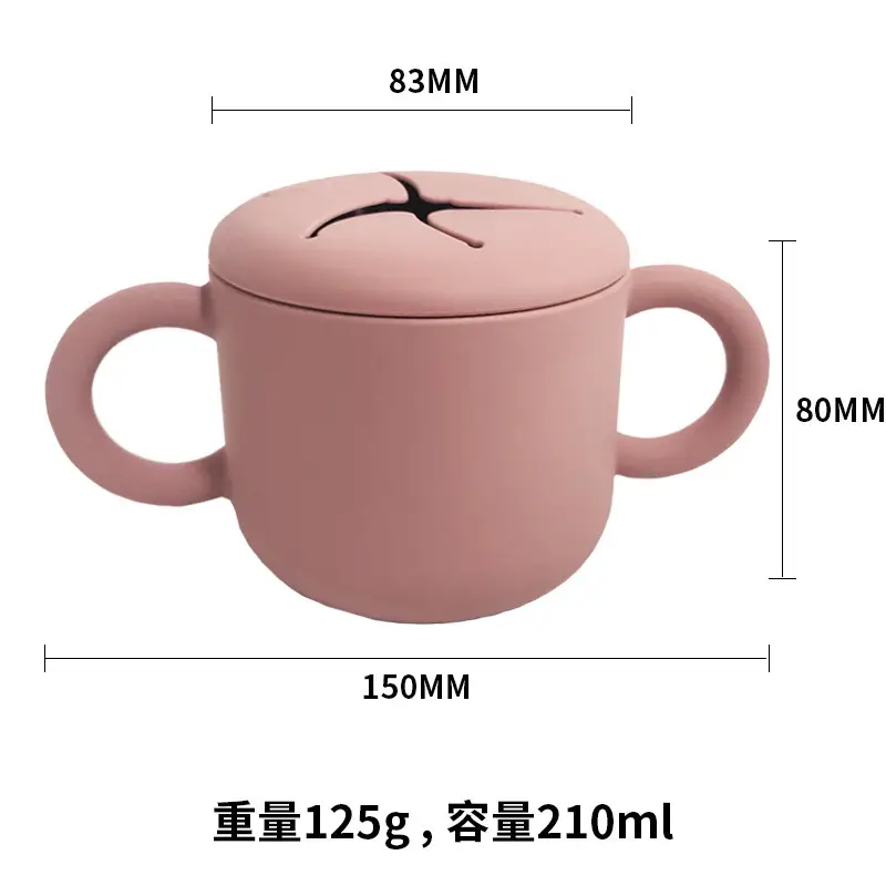 Binaural Petal Silicone Snack Cup with Handle - Image 12