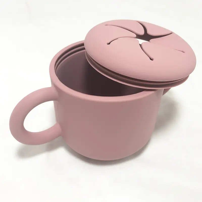 Binaural Petal Silicone Snack Cup with Handle - Image 13