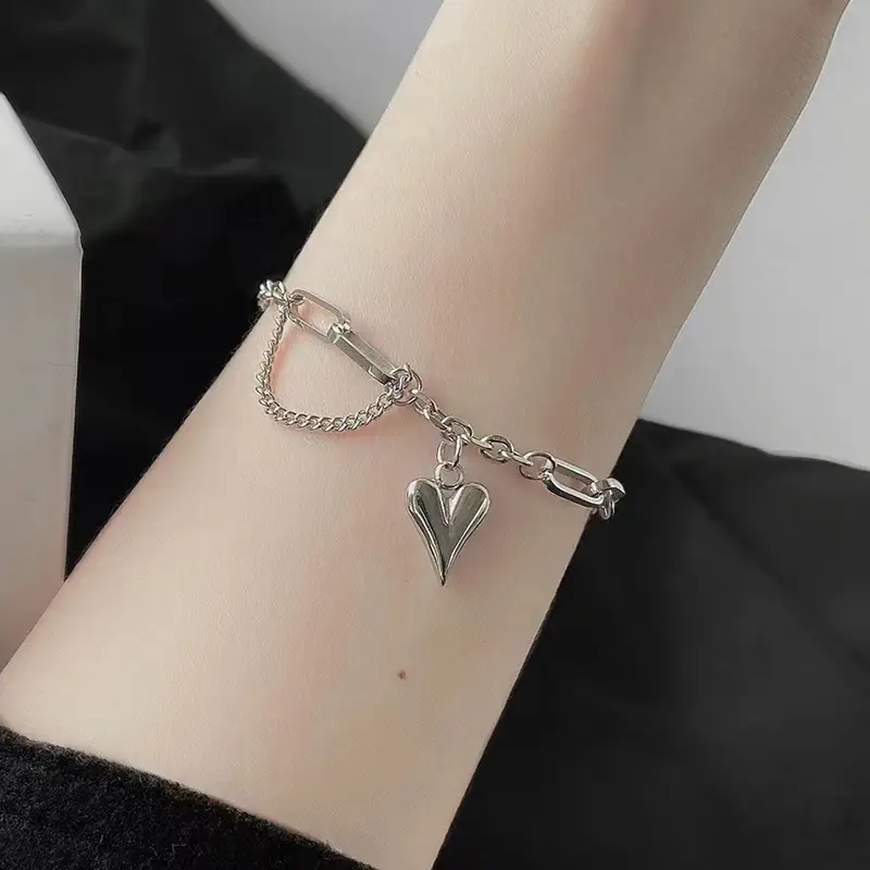 Titanium Heart Charm Bracelet for Women - Image 7
