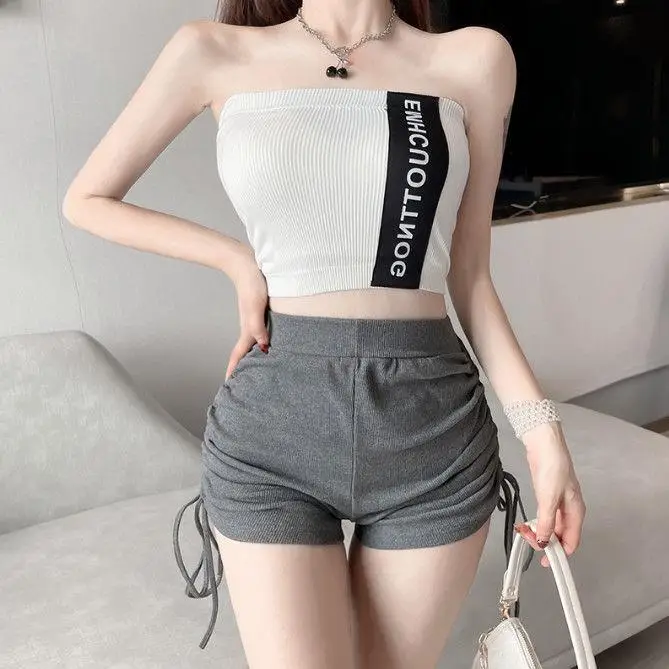 Black Lace-Up High Waist Sports Shorts Women 2023 — feature 3