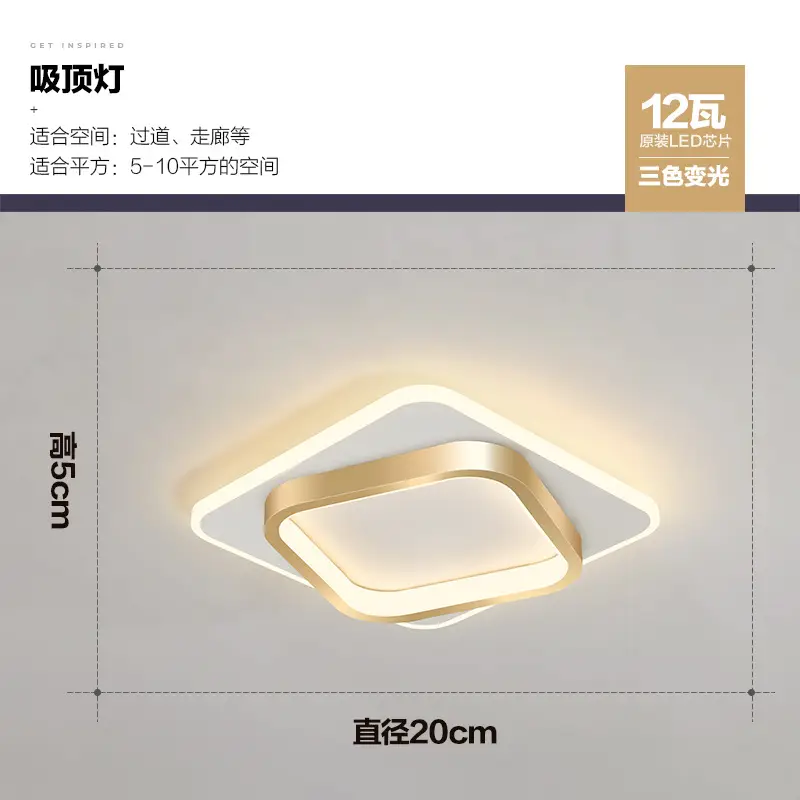 Modern LED Ceiling Light 10W Gold Finish 20cm