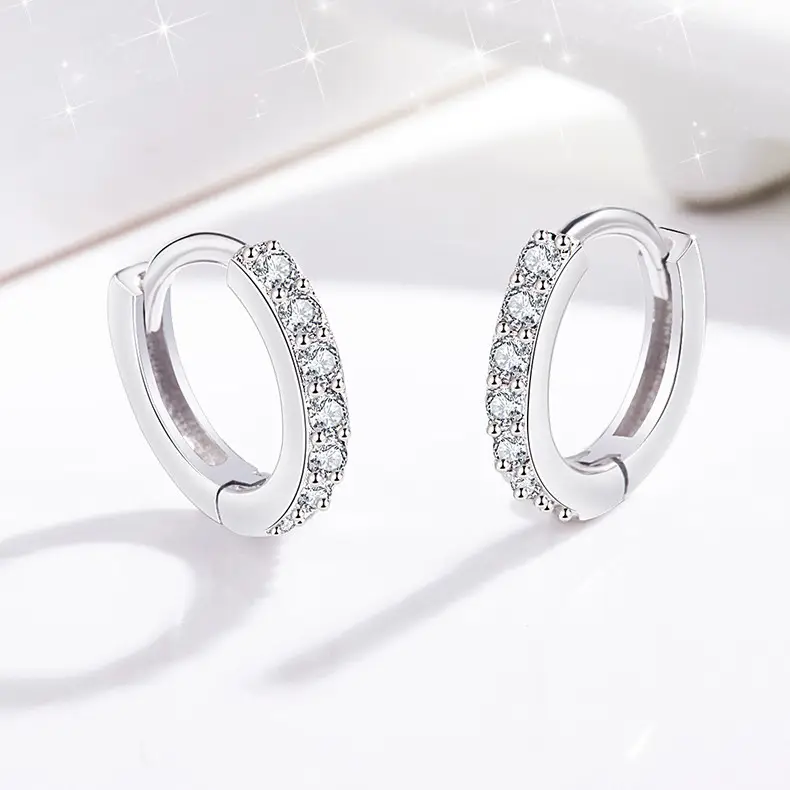 Korean Style Cross-Country Earrings with Zircon - Image 5