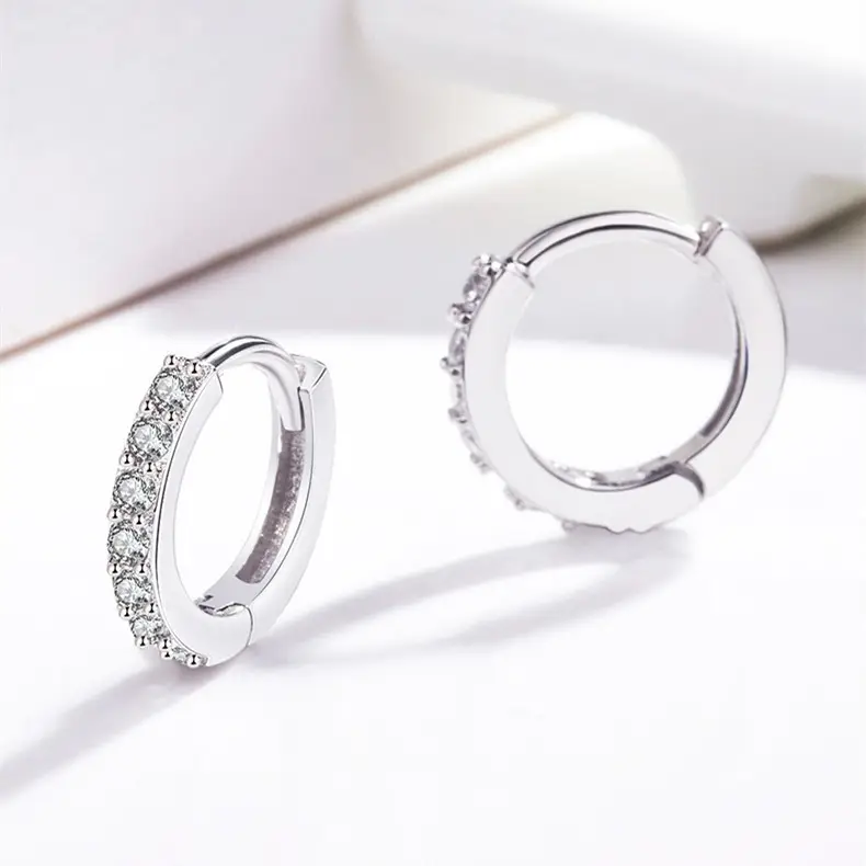 Korean Style Cross-Country Earrings with Zircon - Image 6