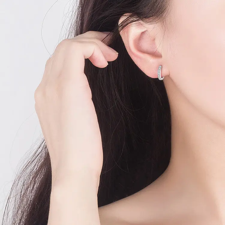 Korean Style Cross-Country Earrings with Zircon - Image 7
