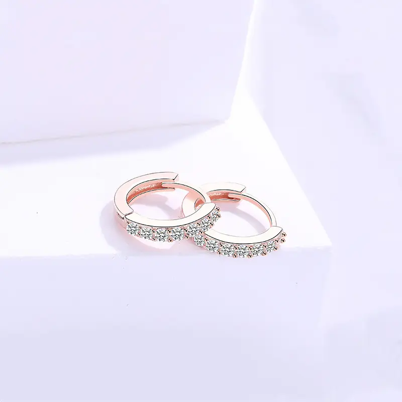 Korean Style Cross-Country Earrings with Zircon - Image 3