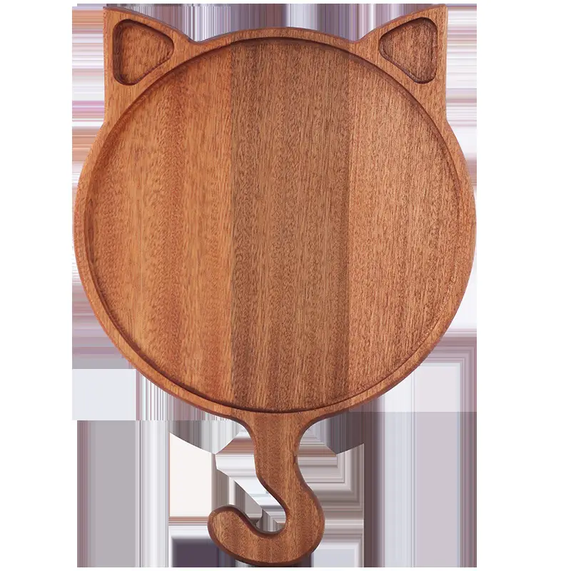 Wooden Cat Design Pizza Plate for Home Kitchen - Image 4