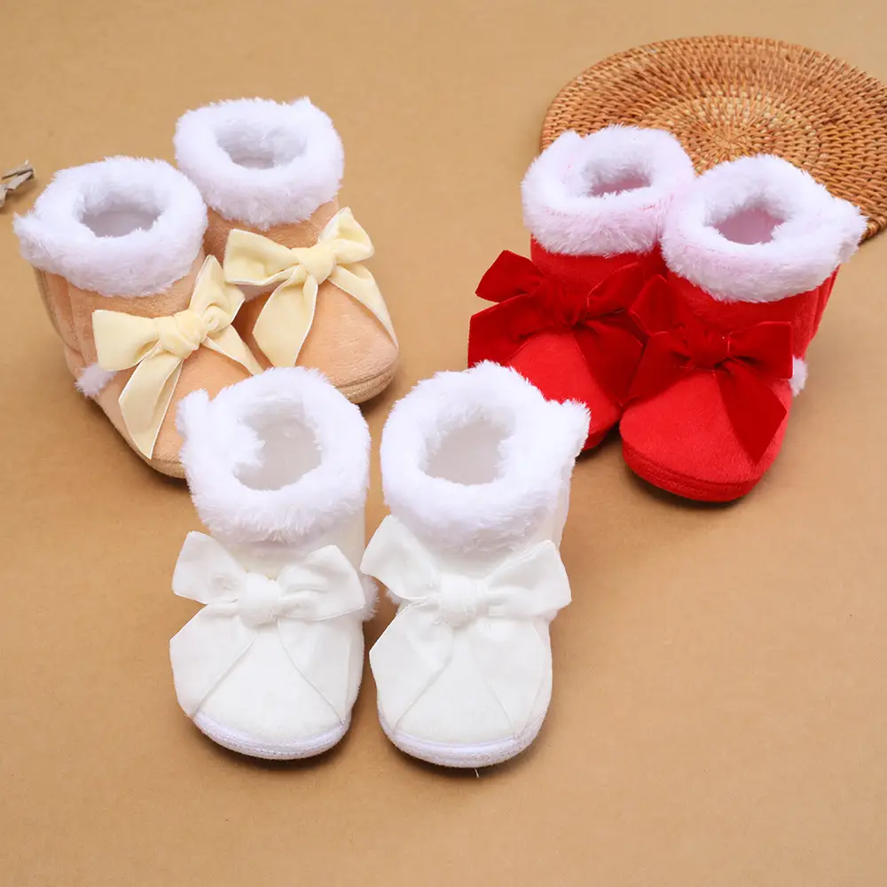 Newborn Bow Baby Shoes 3-5-7-9 Months Soft Anti-Slip