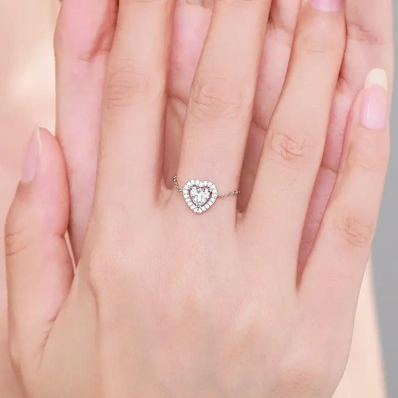 Modian S925 Sterling Silver Butterfly Zircon Adjustable Ring - Image 28