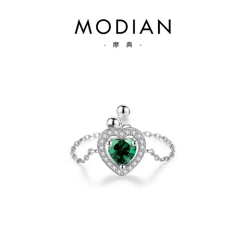 Modian S925 Sterling Silver Butterfly Zircon Adjustable Ring - Image 11