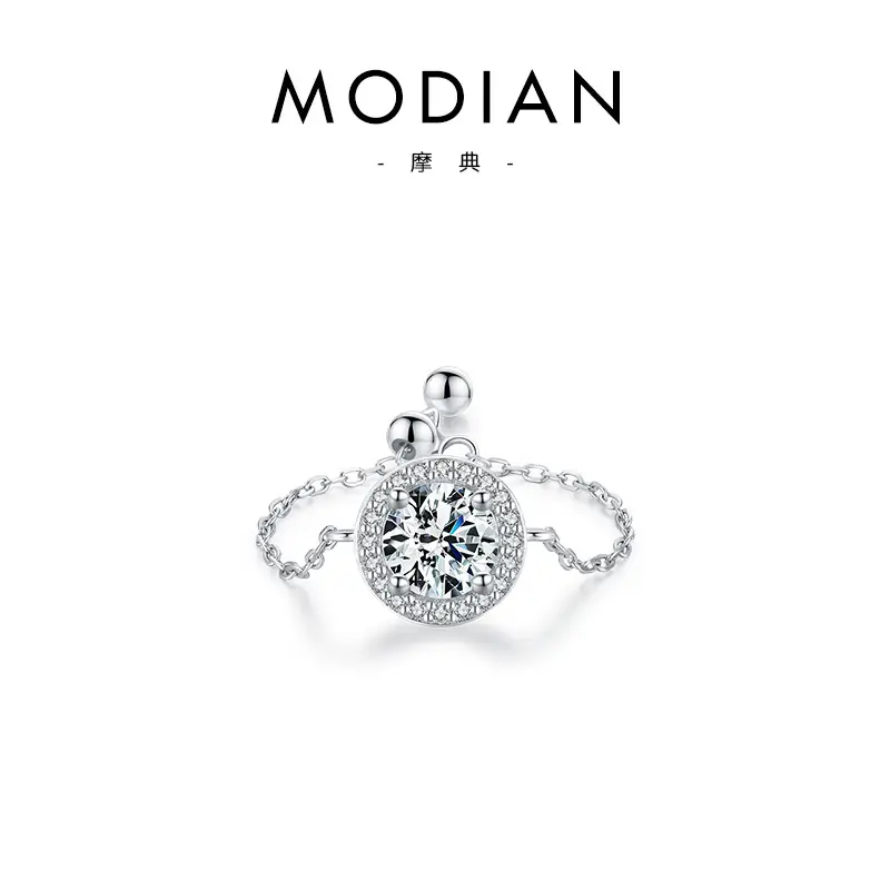 Modian S925 Sterling Silver Butterfly Zircon Adjustable Ring - Image 12