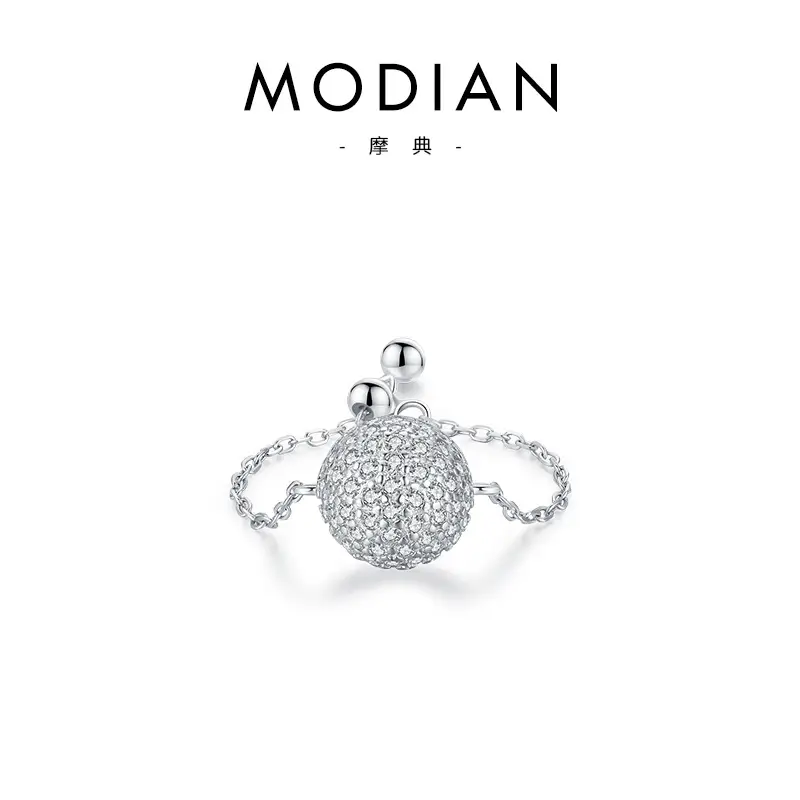 Modian S925 Sterling Silver Butterfly Zircon Adjustable Ring - Image 13
