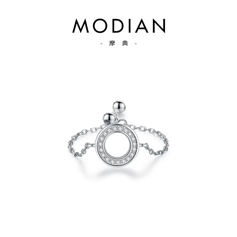 Modian S925 Sterling Silver Butterfly Zircon Adjustable Ring - Image 15