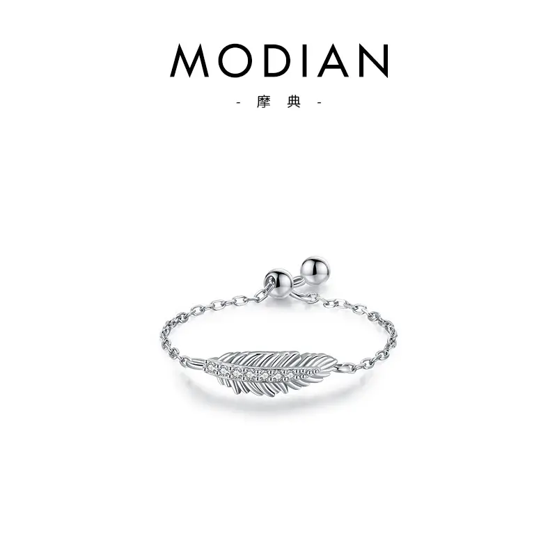 Modian S925 Sterling Silver Butterfly Zircon Adjustable Ring - Image 16