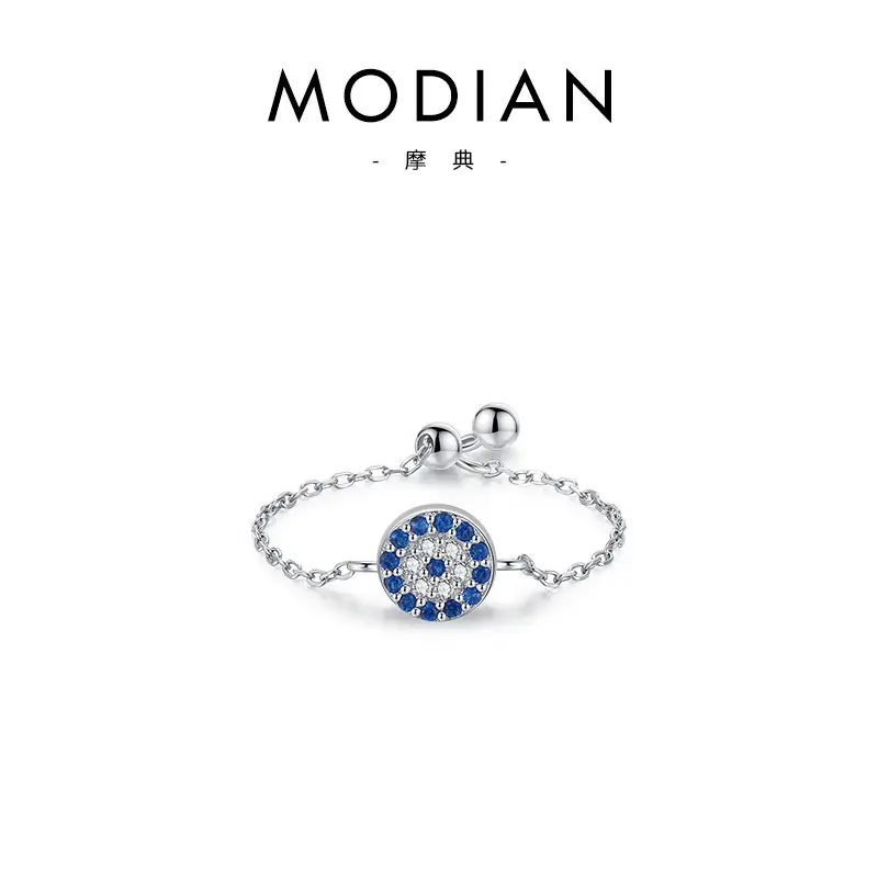 Modian S925 Sterling Silver Butterfly Zircon Adjustable Ring - Image 19