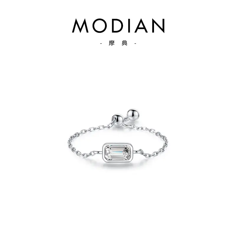 Modian S925 Sterling Silver Butterfly Zircon Adjustable Ring - Image 20