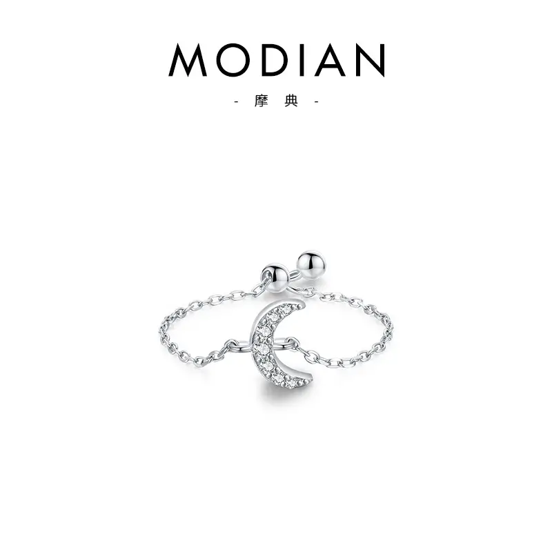 Modian S925 Sterling Silver Butterfly Zircon Adjustable Ring - Image 22