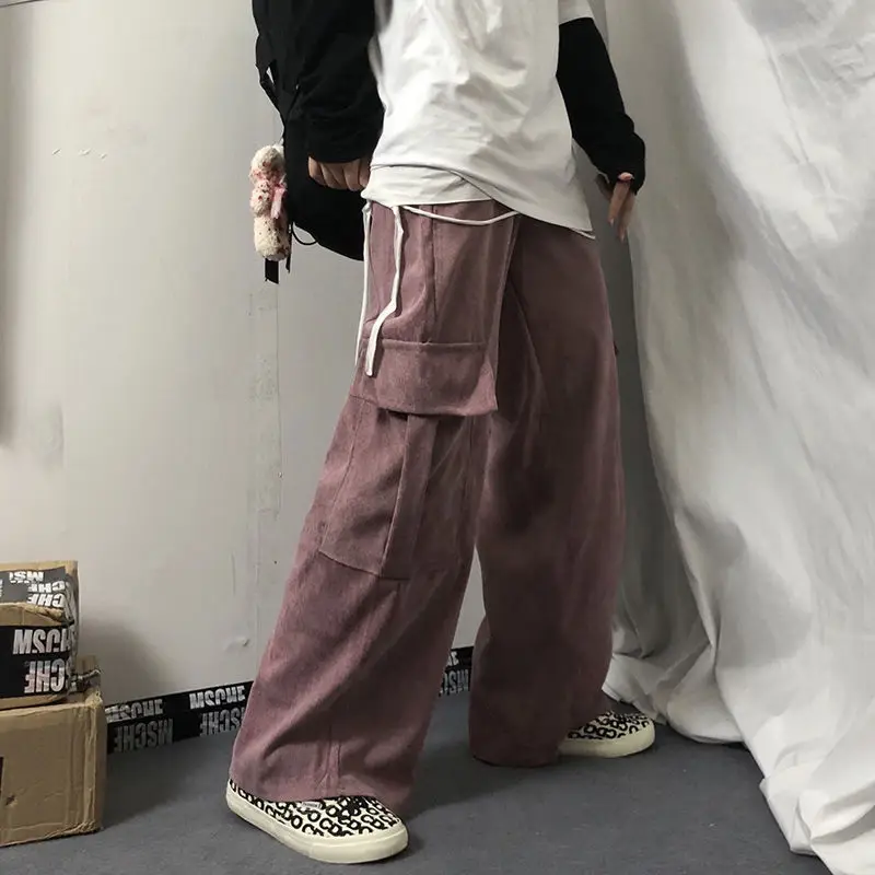Women's Black Wide Leg Corduroy Pants Spring Summer Harajuku Style - Image 8