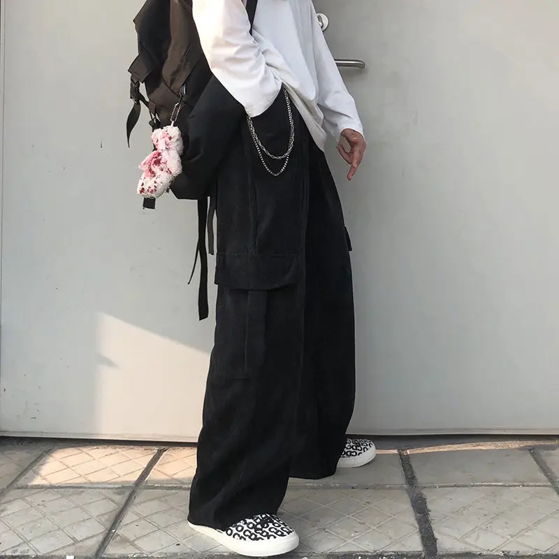 Women's Black Wide Leg Corduroy Pants Spring Summer Harajuku Style — feature 14
