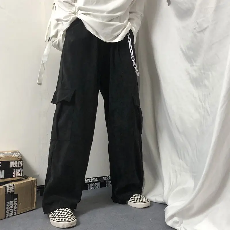 Women's Black Wide Leg Corduroy Pants Spring Summer Harajuku Style — feature 18