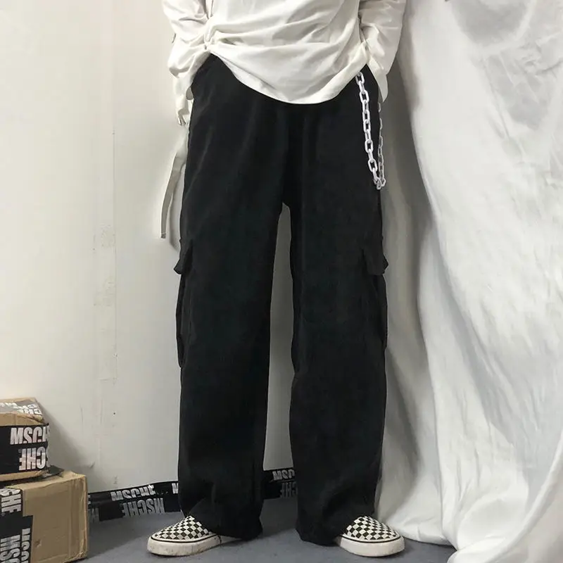 Women's Black Wide Leg Corduroy Pants Spring Summer Harajuku Style — feature 20
