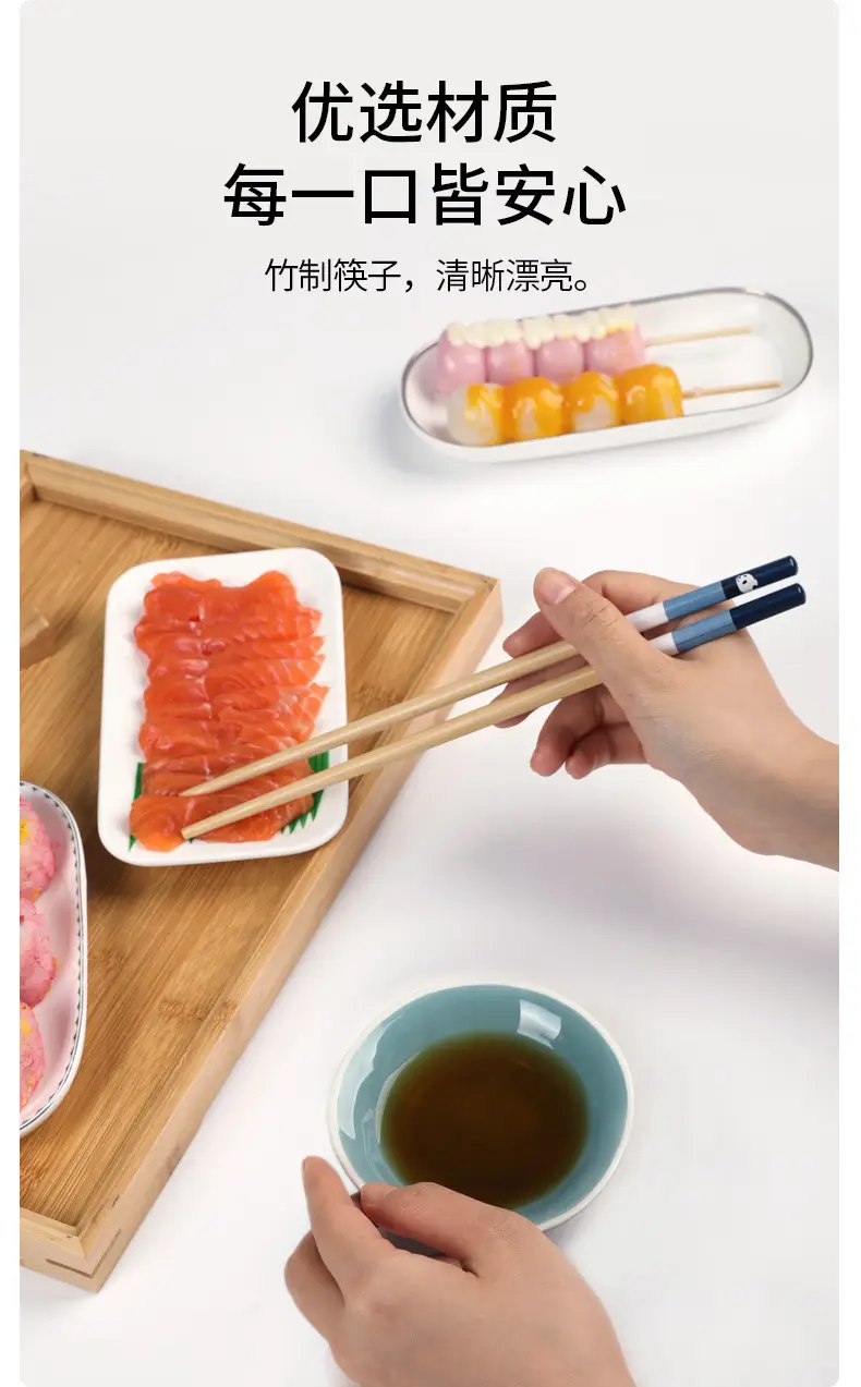 Meiliya Bamboo Chopsticks 5 Pair Non-Slip High Temp — feature 5