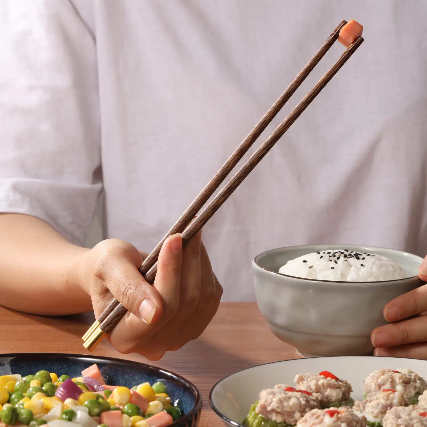 Meliya Chicken Wing Wood Chopsticks Solid Wood - Image 4