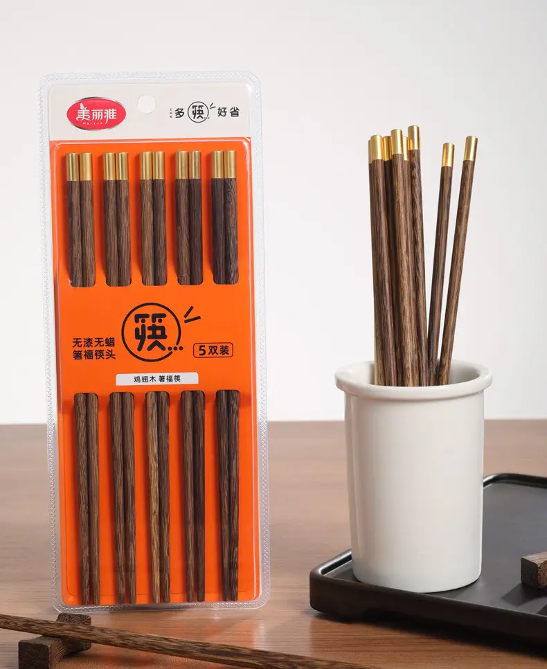 Meliya Chicken Wing Wood Chopsticks Solid Wood — feature 12