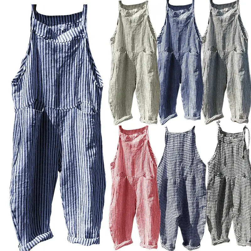 Women's Cotton Bib Pants Casual 2023 Autumn - Image 11